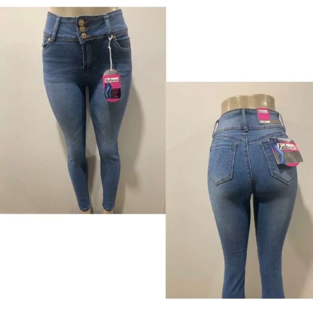 new Kalowa Colombian push up stretch light blue skinny jeans